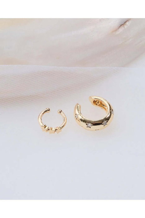 Heliophilia Silver Pendientes de Latón con Piedra de Circonio Dorados